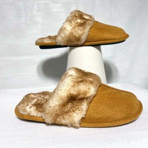 NEW Comfy Faux Fur Suede Slip On Slippers